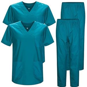 Misemiya - Verpakking van 2 stuks – uniformset voor unisex – medisch uniform met bovendeel en broek – Ref.2-8178, groen 3b 22