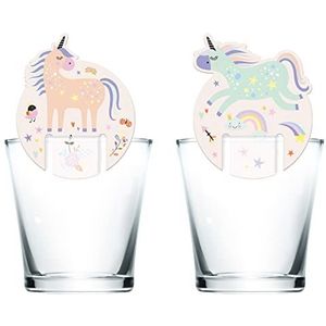 Folat Unicorns & Rainbow 68309 glasmarker, meerkleurig, 6 stuks