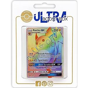 Raichu-GX 75/73 Geheime Regenboog - Ultraboost X Zon & Maan 3,5 Briljante Legendes - Doos met 10 Franse Pokémonkaarten