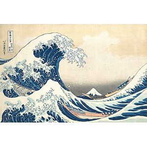 1art1 Empire Poster van Katsushika Hokusai De Grote Golf van Kanagawa + Accessoires Geen Lijst