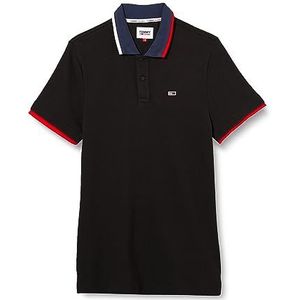 Tommy Jeans Tjm Poloshirt met normale vlagkraag, S/S, heren, Zwart