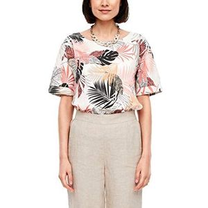 s.Oliver Linnen damesblouse met allover-patroon, 02A3 Off-White Aop