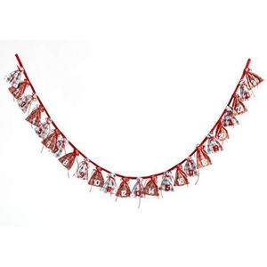 HEITMANN DECO Adventskalender met ketting om te vullen en op te hangen, adventskalender van stof, grijs, beige, rood, wit