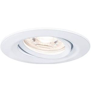 Paulmann 92970 LED inbouwspot Nova Mini Plus hoek EasyDim rond zwenkbaar incl. 1 x 4,2 watt dimbaar plafondinbouwspot mat wit aluminium inbouwlamp warm wit 2700K