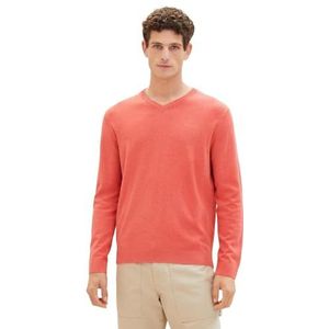 TOM TAILOR 1039811 heren sweater, 34141 - Soft Red Melange
