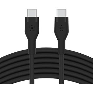Belkin BoostCharge Flex USB type C naar C kabel (3 m) USB-IF-gecertificeerd voor MacBook Pro, iPad Pro, Galaxy S21, Ultra, Plus en meer, zwart