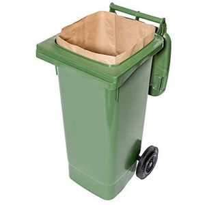 Composteerbare papieren zakken voor biologische vuilnisbak, 240 liter, 1-laags, scheurvast en vochtbestendig (25 stuks)