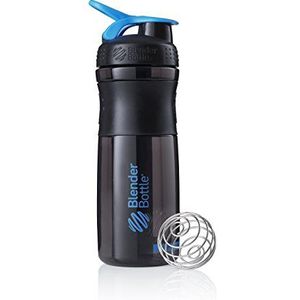 BlenderBottle Sportmixer Tritan drinkfles met BlenderBall, geschikt als proteïne shaker, eiwitshaker, waterfles of voor fitness shakes, BPA-vrij, schaal tot 760 ml, 820 ml, cyaan/zwart