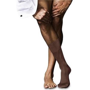 FALKE Heren nr. 9 ademende sokken katoen lichte glans versterkt platte teennaad effen hoge kwaliteit elegant voor kleding en werk 1 paar, Bruin (Brandy 5167)