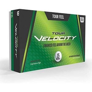 Wilson Tour Velocity Feel 15-Ball WH ballen, lange afstanden, golf, volwassenen, uniseks, wit