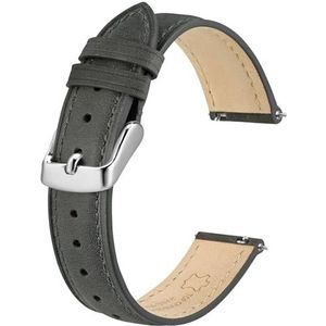 BISONSTRAP Elegante leren horlogebandjes, snelontgrendeling, horlogeband voor dames en heren, compatibel met horlogebandjes van 12 mm, 14 mm, 15 mm, 16 mm, 18 mm, Leer, Geen edelsteen