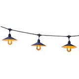 Lumisky Lichtsnoer voor buiten met lampenkap van staal, vintage stijl, 10 gloeilampen, E27, led, warmwit, VINTY LIGHT, 6 m