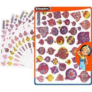 CLEOPATRE Zelfklevende kerstballen stickers, veelkleurig, 12 vellen (564 stickers)