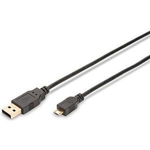 Ednet 84199 USB-kabel 1m USB 2.0 USB A Micro-USB B zwart
