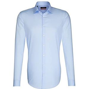 Seidensticker Zakelijk overhemd voor heren, slim fit, strijkvrij, kentkraag, extra lange mouwen, 100% katoen, Lichtblauw
