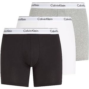 Calvin Klein Set van 3 boxershorts voor heren, katoen, stretch, zwart/wit/jaspisgrijs, XXL, zwart/wit/jaspis grijs
