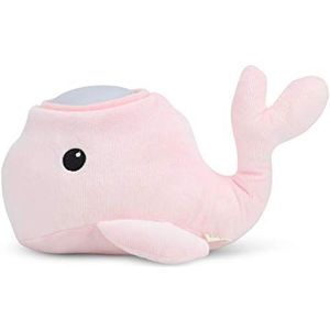 Teeny & Tiny TS8WHMP pluche dier walvis met nachtlampje, babyspel, kinderspeelgoed, LED, werkt op batterijen, 200 g, roze