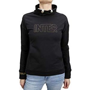 Inter Dames sweatshirt met brede kraag van katoen stretch sweatshirt dames, zwart.