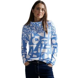Cecil B320859 T-shirt met lange mouwen voor dames, Waterblauwe mix