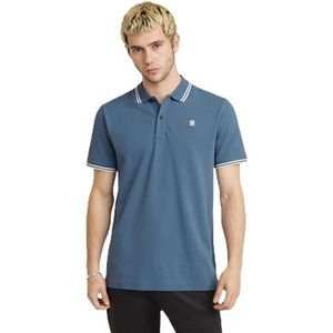 G-STAR RAW Dunda Slim Stripe Poloshirt voor heren, Blauw (Avio D17127-5864-1820)