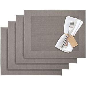 Westmark Placemats, 4-delig, 42 x 32 cm, synthetisch, grijs/bruin, Edition Saleen: Home