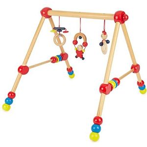 Bieco Speeltrapezium, speelboog voor babyfiguren, rammelen, ballen - in hoogte verstelbaar, speelboog van hout, baby mobiel hout, activity centrum babygym | houten speelgoed baby