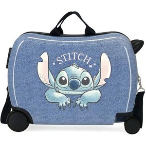 Disney Stich Dance it out Kinderkoffer, blauw, 50 x 38 x 20 cm, stijf, ABS, cijfersluiting, 34 l, 1,8 kg, 2 wielen, handbagage, blauw, Talla única, kinderkoffer, Blauw, Koffer voor kinderen