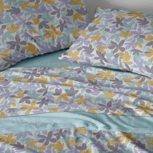 Burrito Blanco Koraal beddengoed, 105 cm bed (+ maten beschikbaar), winterlakens, design 766, kleur blauw (105 x 190/200 cm)