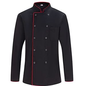 Misemiya - Chef-jas voor heren - Chef-jas voor heren - Homese-uniform -Ref.8421B, Keukenjas 682b - Zwart, 3XL, Keukenjack 682b - zwart