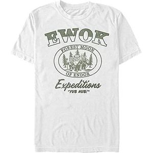 Star Wars Ewok Expeditions Organic T-shirt, korte mouwen, uniseks, wit, XL, Weiss