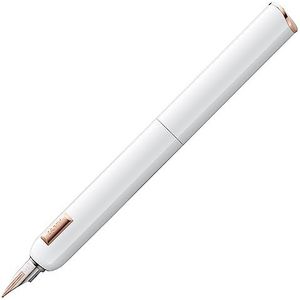 LAMY Dialog cc 081 vulpen, elegant, gelakt, wit glanzend, met draaibaar en volledig intrekbaar mechanisme, gedeeltelijk 14 karaat platina, roségouden veer, F-kaliber