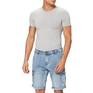 Timezone Stanleytz Slim Jeans Shorts voor heren, Antiek Blauw Wash (3636)