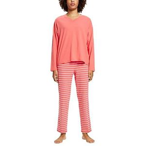 ESPRIT Y/D gestreept katoen sus dames pyjama koraal 3, 36, Coral 3