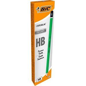 BIC Criterium 550 potloden – vettige en robuuste vulling – kleur grijs, HB, 12 stuks