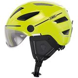 ABUS Pedelec 2.0 ACE Stadshelm - Hoogwaardige E-Bike helm met Achterlicht en Vizier voor Stadsverkeer - Voor Dames en Heren - Geel, Maat S