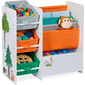 Relaxdays kinderkast - speelgoedkast - kinderkamer kast - 64 x 64 x 30 cm - wit