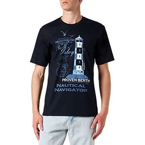 Trigema T-shirt de loisirs pour homme, bleu marine, S