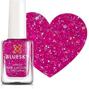 Bluesky Disco Time Nagellak voor kinderen, roze glitter, gemakkelijk te verwijderen, niet giftig, op waterbasis, geurloos, voor kinderen, 5 ml