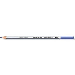 Staedtler Staetler Karat, aquarelpotlood van professionele kwaliteit, klassieke zeshoekige vorm, kan met water worden gemengd, kleur blauw, set van 6 potloden, 125-33