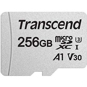 Transcend - 256GB - SDXC/SDHC 300S 256GB microSD-kaart met SD-adapter - Gemakkelijk te openen verpakking - TS256GUSD300S-AE