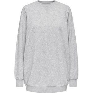 ONLY Sweat-shirt à col rond pour femme, Gris clair chiné, S