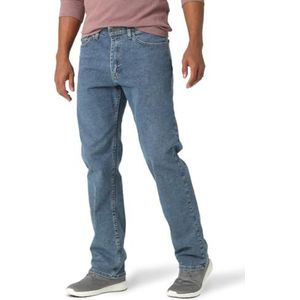 Wrangler Authentics Comfort Flex Waist Relaxed Fit heren jeans in lichte steen-wassing, 33W/30L, Gebruikte wash