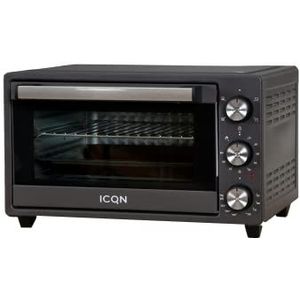 ICQN Vrijstaande Mini Oven - 20L - Convectie Mini Oven - Hetelucht - Timer - Zwart