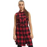 Brandit Gracey dames longshirt rood/zwart, XL, Rood/Zwart