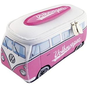 BRISA VW Collection - Volkswagen Combi Bus T1 Camper Van 3D make-uptas, cosmetica-/kweektas, toiletbenodigdheden, reisetui, universele tas, lunchbox, potloodhouder, Roze, VW T1 Combi