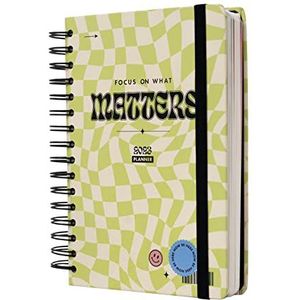 Kokonote AAKODPA52301 Focus On What Matters agenda A5 2023 – dagboek 12 maanden 2023 – 1 dag per pagina – planner 2023 – internetdagboek, groen-wit