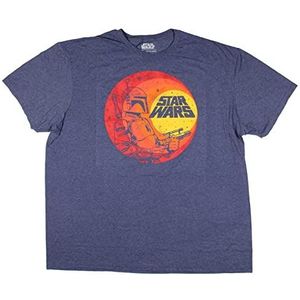 Officieel Star Wars Boba vet T-shirt, blauw gespikkeld, voor heren, blauw gespikkeld