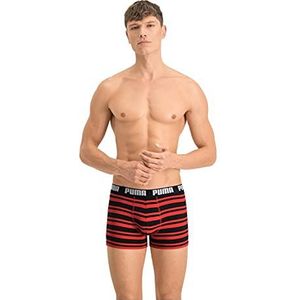 PUMA Set van 2 boxershorts voor heren, Rood/Zwart