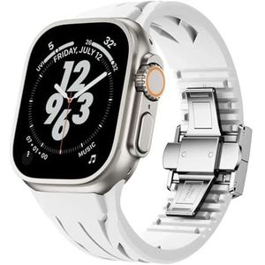 EKINS Bracelet en caoutchouc fluoré à découper pour Apple Watch S10 46 mm, 42 mm, 45 mm, 44 mm, 42 mm, bracelet de qualité supérieure pour iWatch Ultra 2 1 49 mm Series 10/9/8/7/SE/6/5/4, S10 46MM,