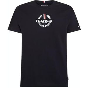 Tommy Hilfiger Global Stripe Wreath T-shirt S/S heren, Blauw (Desert Sky)